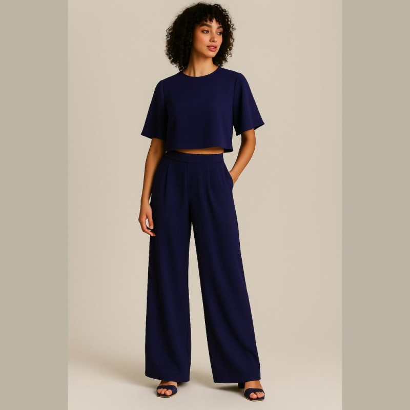 Georgette Crepe MARINE Navy Blue